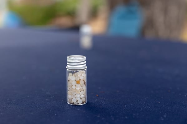 Vial with nurdles