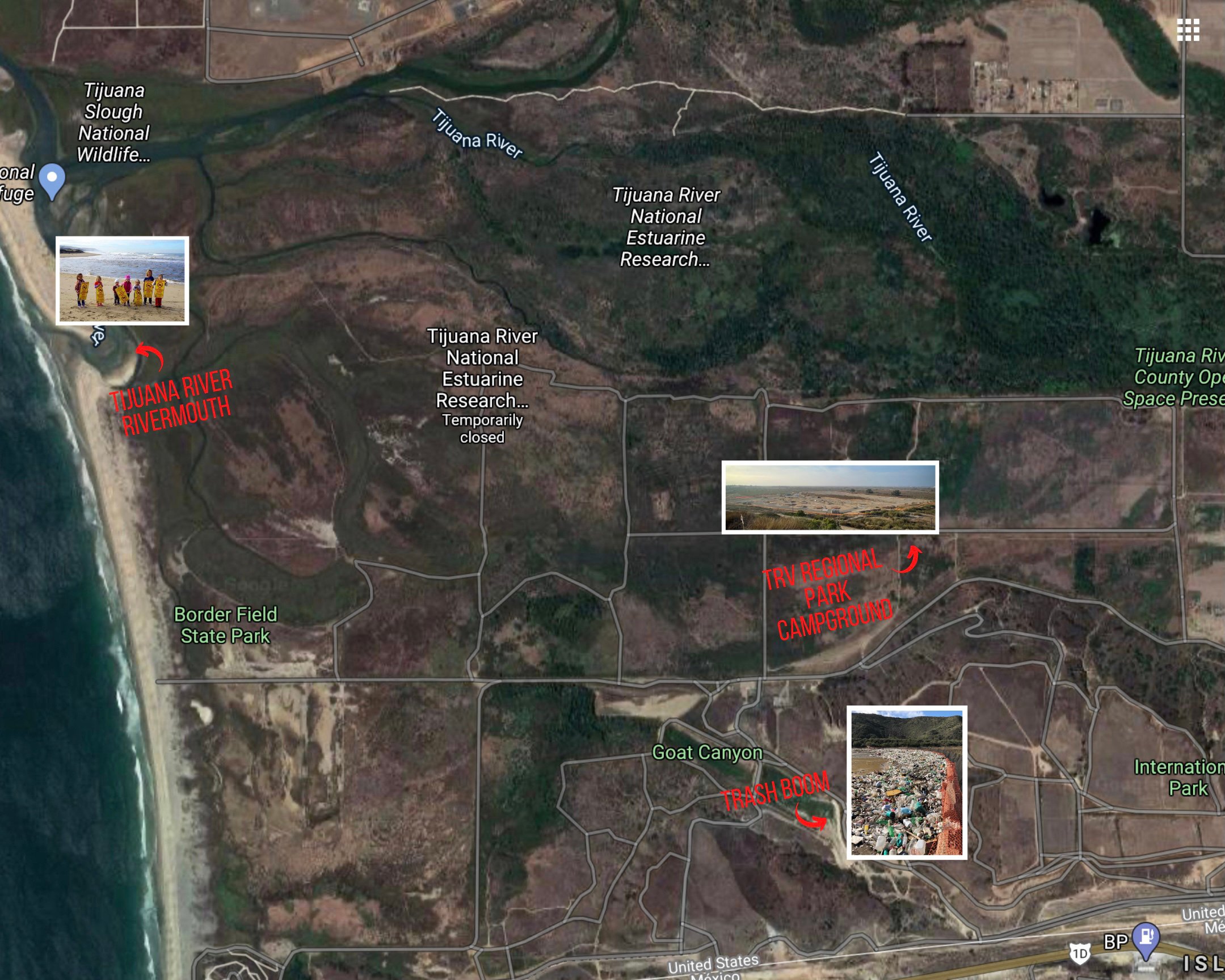 Site of the new TRV Regional Campground. Close proximity to the Goat Canyon Trash Boom and Tijuana River River Mouth.